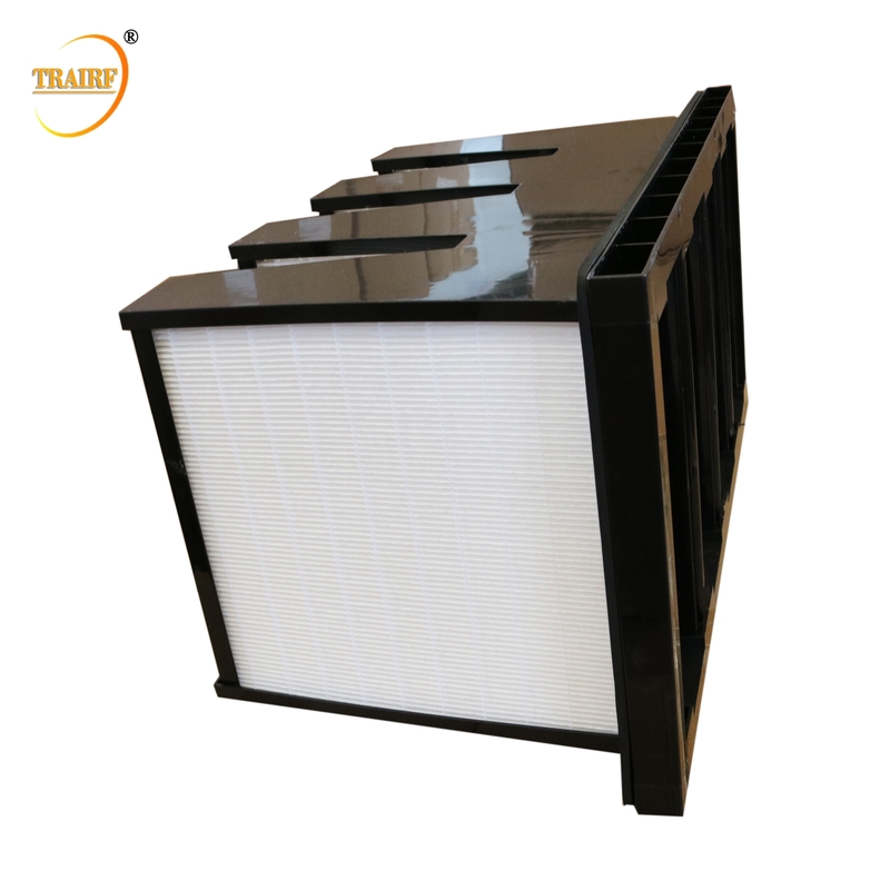 Filtro de aire del banco del sitio limpio V del sistema de la HVAC con el marco plástico del ABS