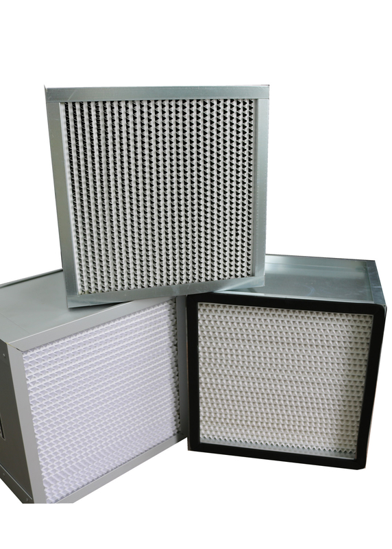 Filtro profundo de acero galvanizado del plisado HEPA del marco 0.3um para el sitio de limpieza