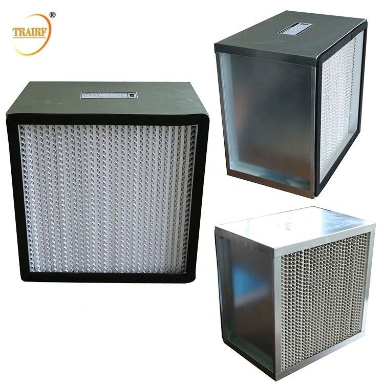 Filtro de ventilación de aire de marco metálico 99.995% H14 Filtro HEPA para la ventilación de acondicionamiento