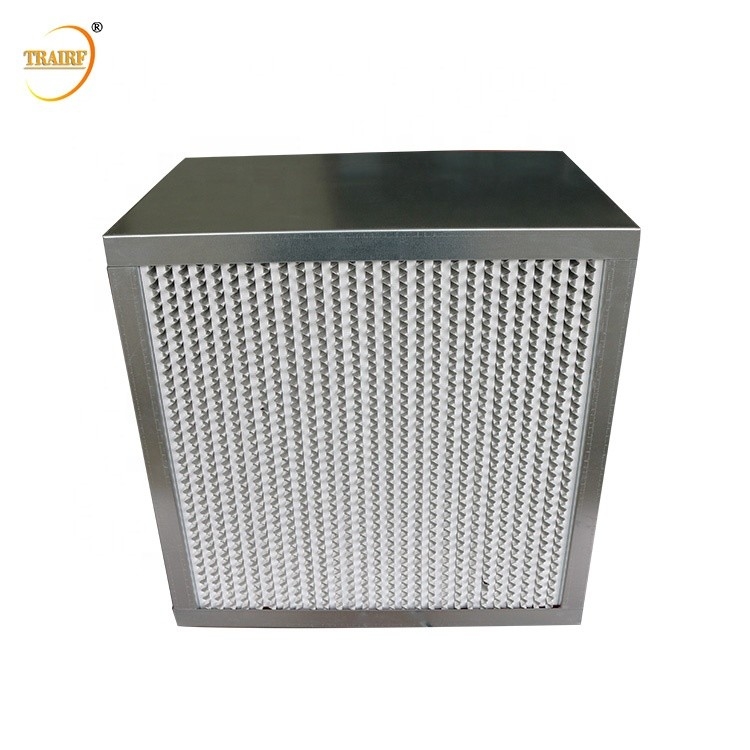99,99% H13 filtro de alta temperatura plisado profundo del flujo laminar HEPA