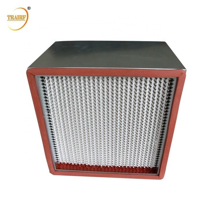 99,99% H13 filtro de alta temperatura plisado profundo del flujo laminar HEPA