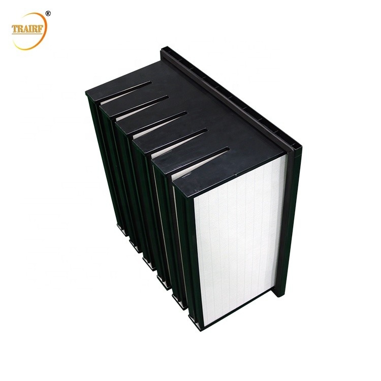 Filtro de aire de cristal del filtro HEPA del banco de Microfine medios 24x24x12 V del marco plástico del ABS