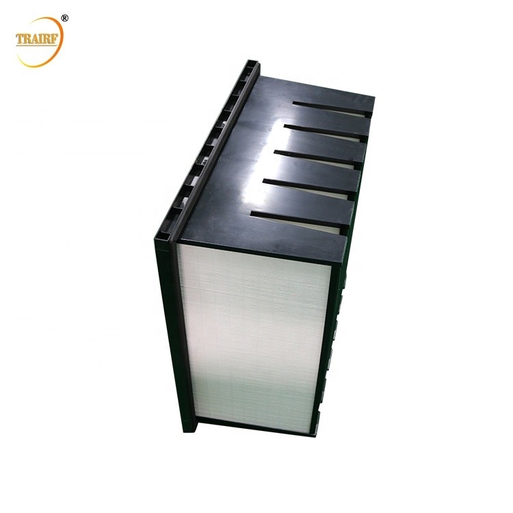 Filtro de aire de cristal del filtro HEPA del banco de Microfine medios 24x24x12 V del marco plástico del ABS