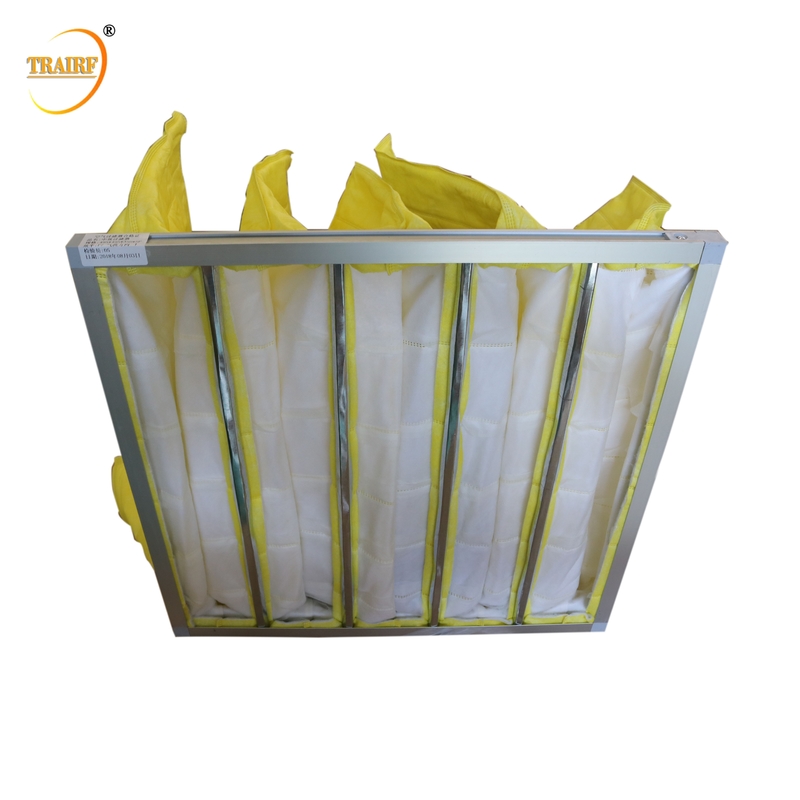 Filtro de aire medio galvanizado del bolso de la eficacia del marco de acero F7 F8 F9