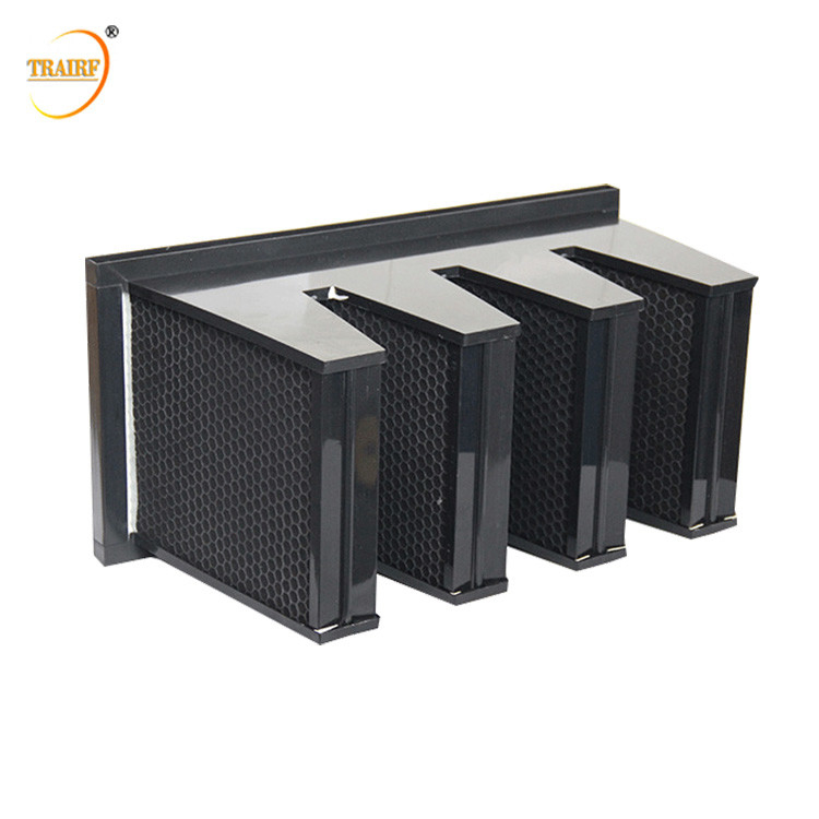 Filtro compacto del carbono del banco plástico del marco F7 V del ABS con alta capacidad de la adsorción