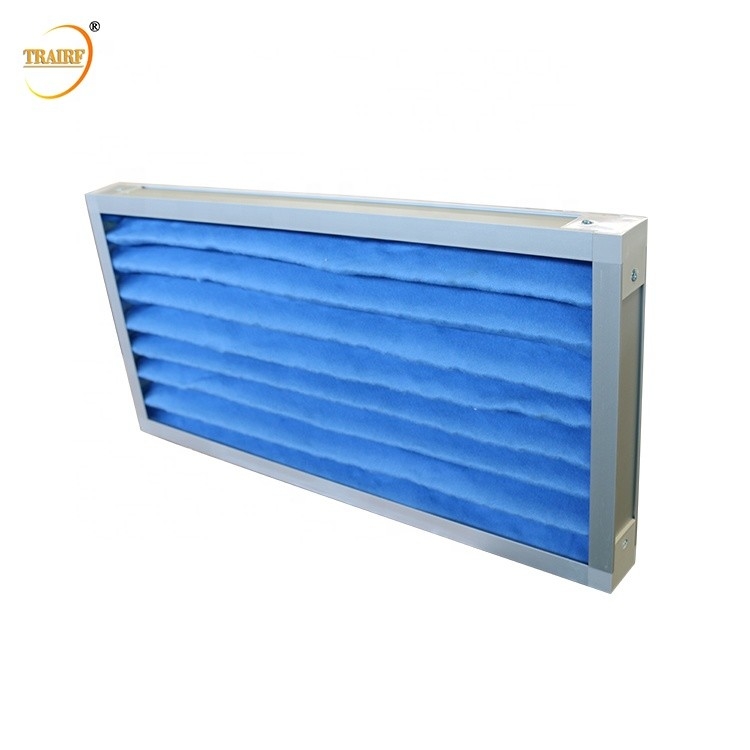 El algodón sintético del filtro el colector de polvo de 10 micrones G4 plisó el filtro de aire del panel