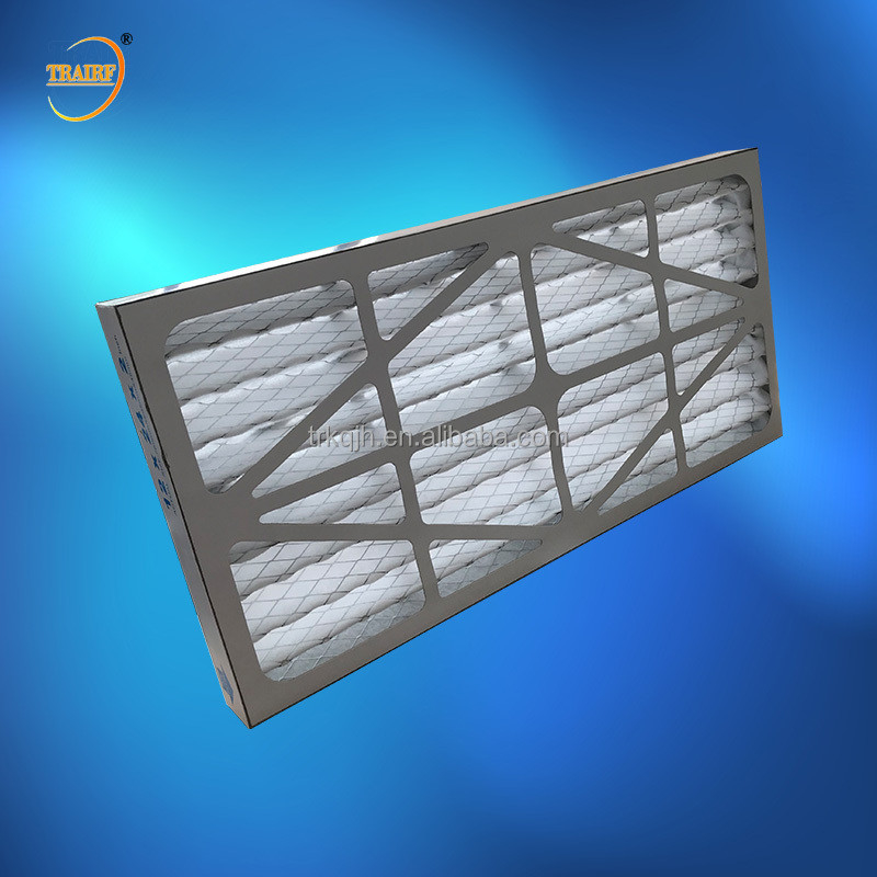 Derecho plisado cartulina del filtro de aire del panel AHU de la resistencia de humedad M5 pre el 80%