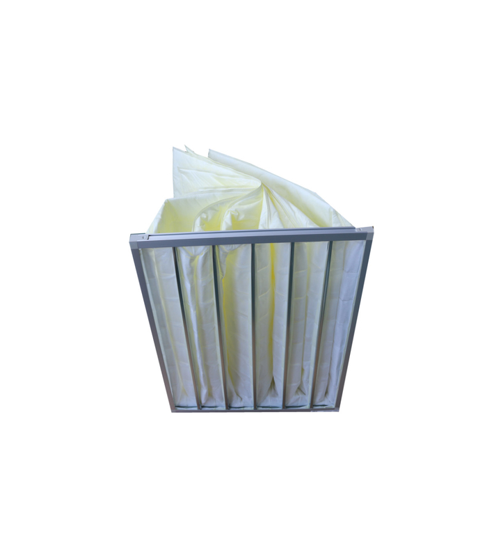 Filtro de aire medio del bolso de la eficacia del marco de la aleación de aluminio F8 para el sistema de ventilación de la industria