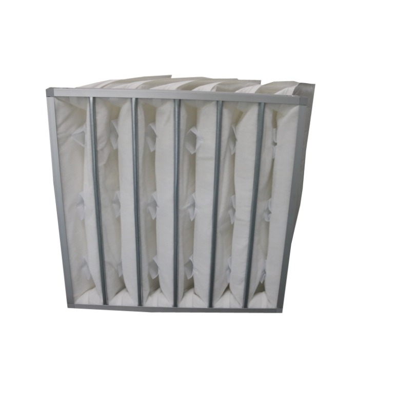 Filtro de aire de bolsillo de fibra sintética con alta eficiencia de filtración de flujo de aire F5-F9
