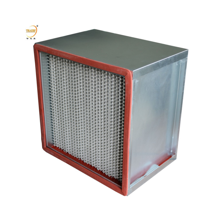 Industria Filtro HEPA de alta temperatura con plissado profundo Resistente al calor para equipos de horno