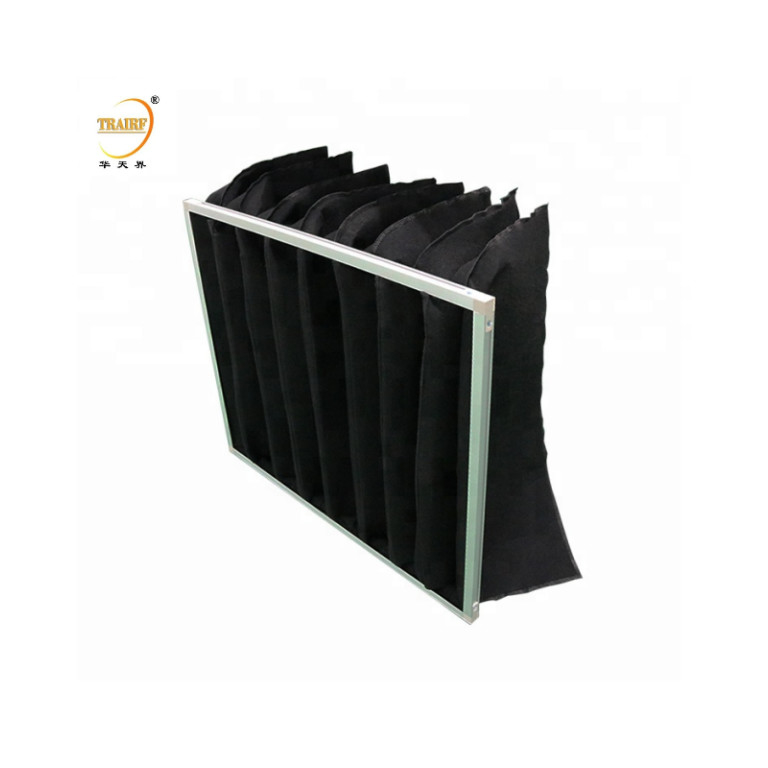 Filtro de aire de bolsillo de carbono activado para unidad de filtro de ventilador de sala limpia