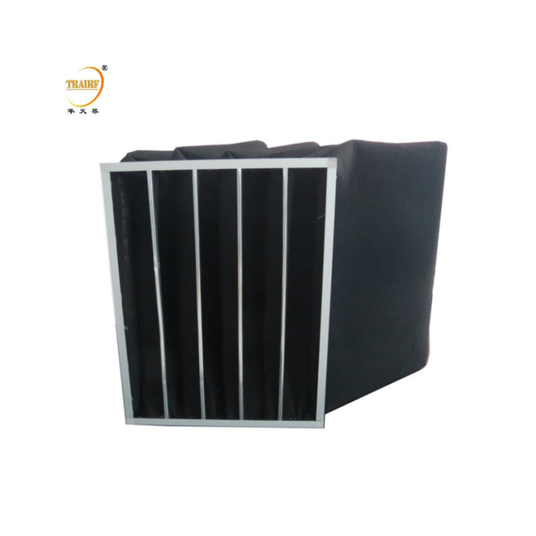 Filtro de aire de bolsillo de carbono activado para unidad de filtro de ventilador de sala limpia