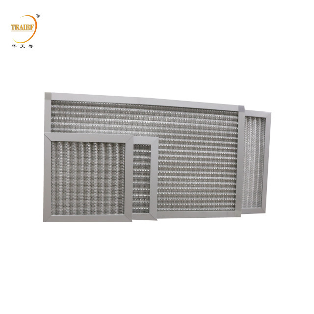 Filtro de aire de marco de metal plissado Filtro de aire lavable para sala limpia
