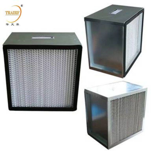 Cuadro de aluminio Mini Panel Plissado Filtro HEPA H10 H11 H12 H13 Capó de flujo laminar Filtro HEPA